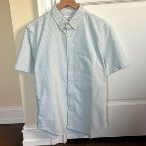 Club Monaco Striped Oxford Short Sleeve Shirt